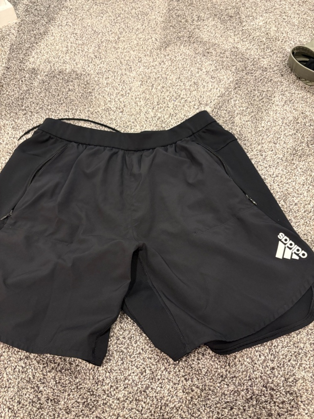 adidas Black Men's 2-in-1 Training Shorts with Logo